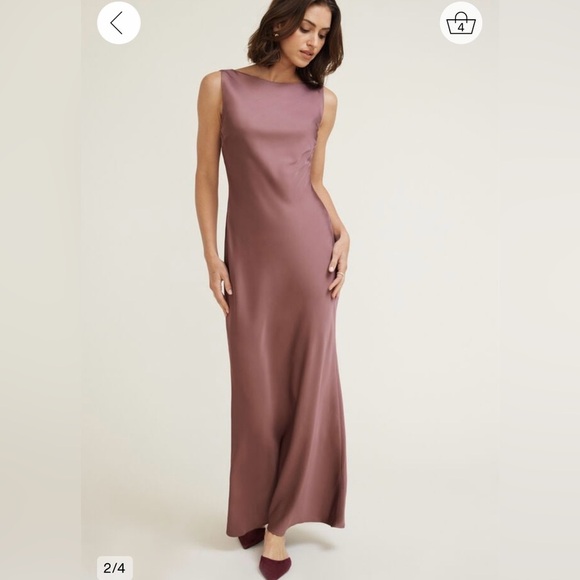 Nora Satin Maxi Slip Dress - Picture 2 of 4